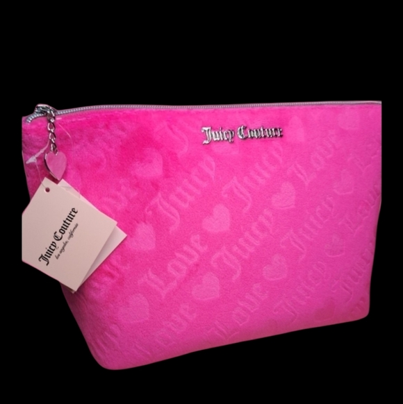 Juicy Couture Handbags - NEW Juicy Couture FURRY Pink Cosmetic Bag with Shimmery FUN  FEEL!!